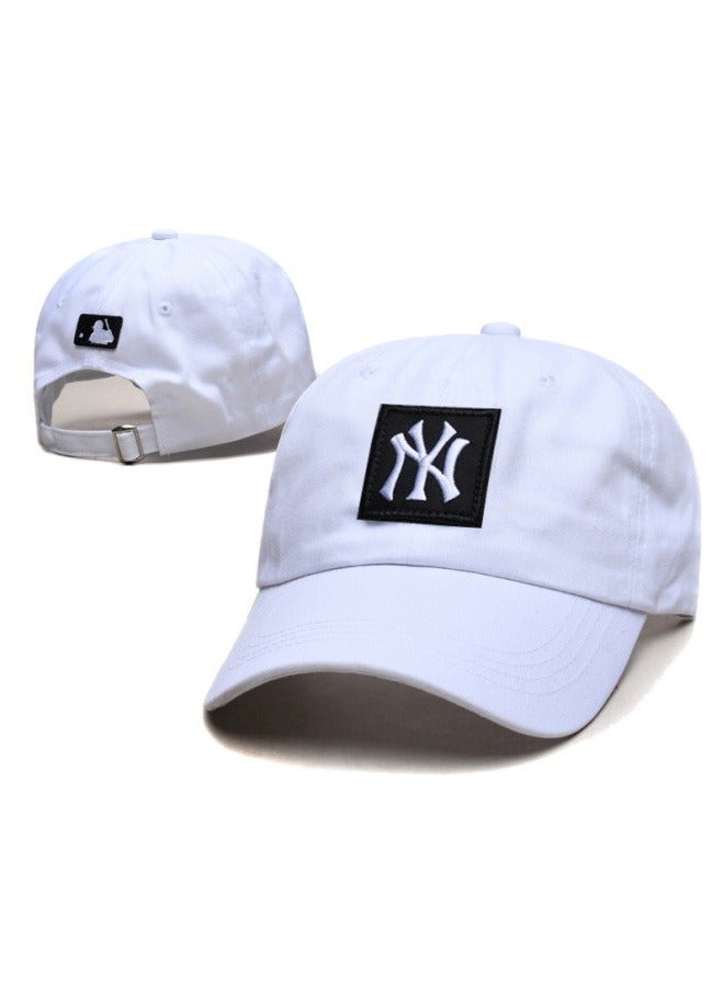 NEW ERA 9Fort New York Yankees Baseball Hat Duck Tongue Hat Sun Hat Pointed Hat Sun Hat Pure Cotton Men's and Women's Baseball Hat Outdoor White