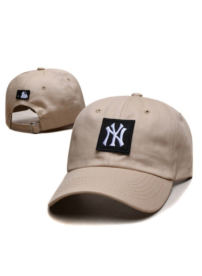 NEW ERA 9Fort New York Yankees Baseball Hat Duck Tongue Hat Sun Hat Pointed Hat Sun Hat Pure Cotton Men's and Women's Baseball Hat Outdoor Khaki