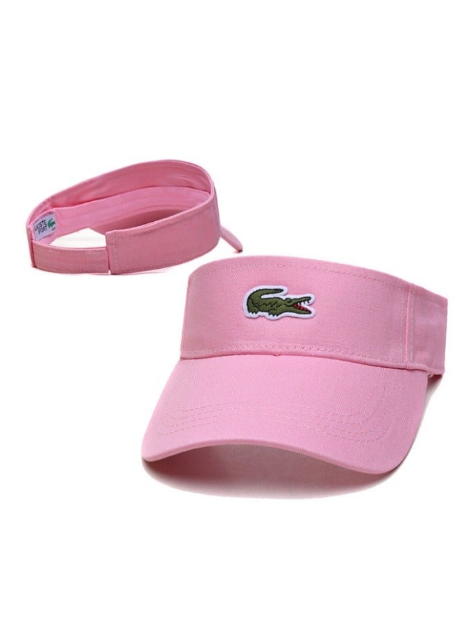 Lacoste visors baseball cap duckbill cap pointed hat sun hat pure cotton men's and women's caps baseball outdoor Pink