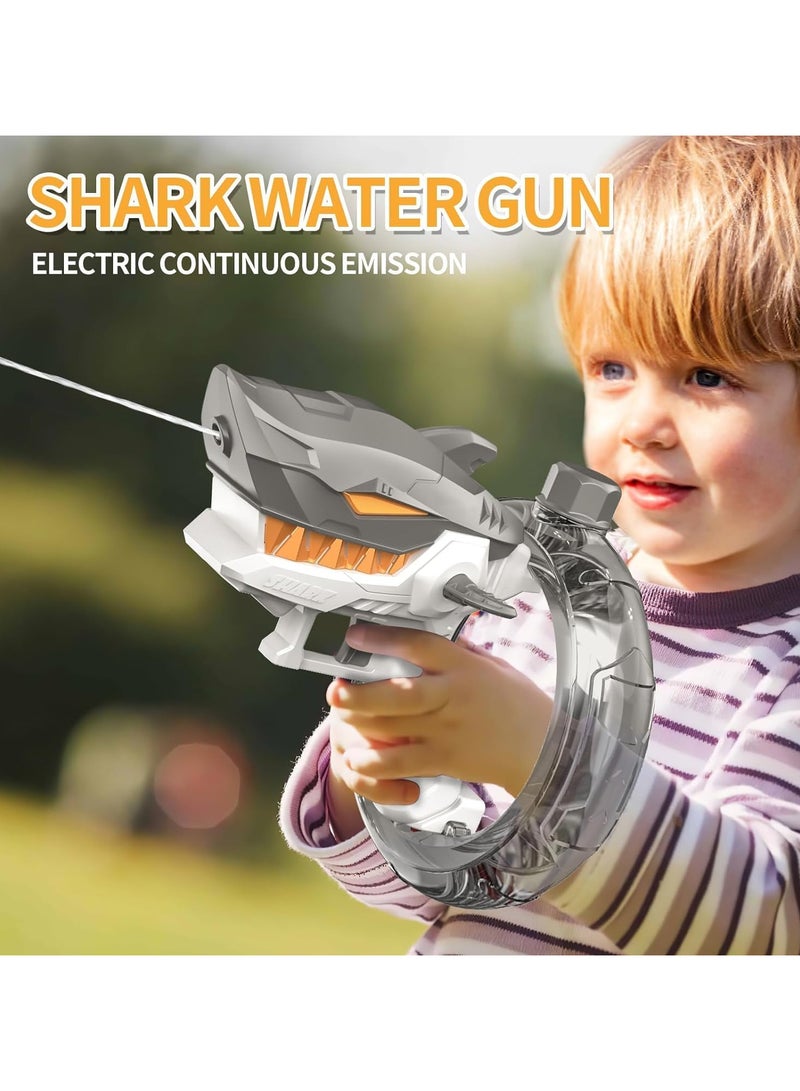 Electric Water Gun,Shark Shape Water Guns for Adults Kids,Strong Power,Large Capacity Water Gun,Up to 10m Long Range,Summer Water Gun Toys,Pool Beach Outdoor Party Toys Kids Ages 8-12,Grey