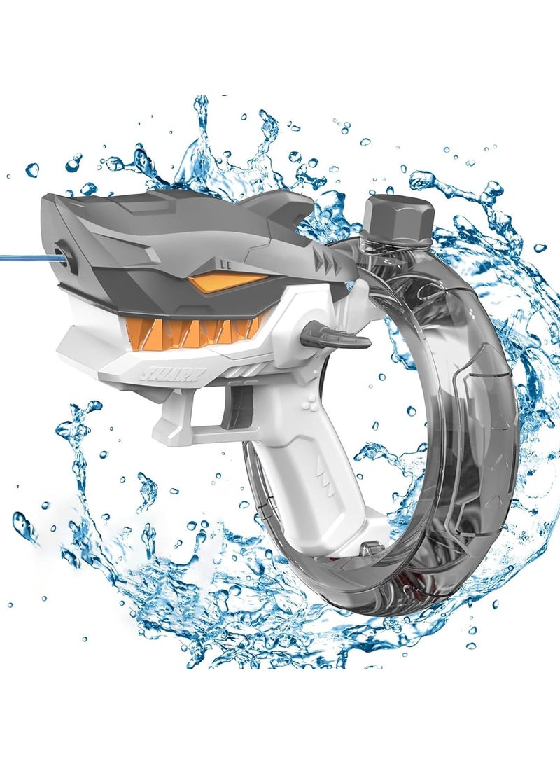 Electric Water Gun,Shark Shape Water Guns for Adults Kids,Strong Power,Large Capacity Water Gun,Up to 10m Long Range,Summer Water Gun Toys,Pool Beach Outdoor Party Toys Kids Ages 8-12,Grey