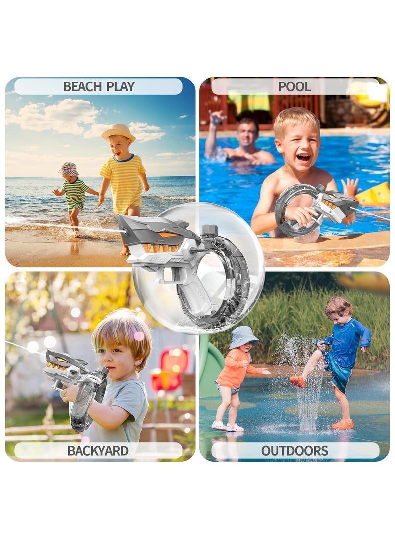 Electric Water Gun,Shark Shape Water Guns for Adults Kids,Strong Power,Large Capacity Water Gun,Up to 10m Long Range,Summer Water Gun Toys,Pool Beach Outdoor Party Toys Kids Ages 8-12,Grey
