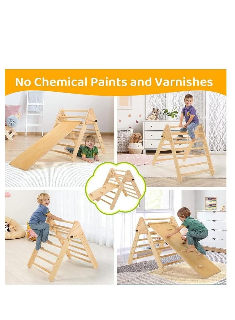 COOLBABY Solid Wood Children's Climbing Triangle Indoor Household Small Family Amusement Park Baby Climbing Slide Combination Folding Frame