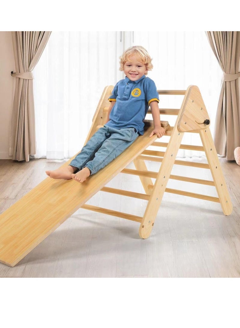 COOLBABY Solid Wood Children's Climbing Triangle Indoor Household Small Family Amusement Park Baby Climbing Slide Combination Folding Frame