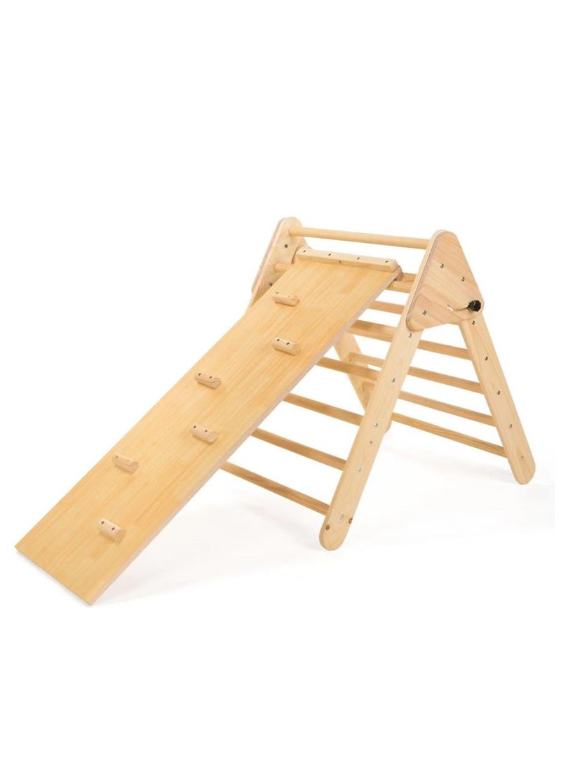 COOLBABY Solid Wood Children's Climbing Triangle Indoor Household Small Family Amusement Park Baby Climbing Slide Combination Folding Frame