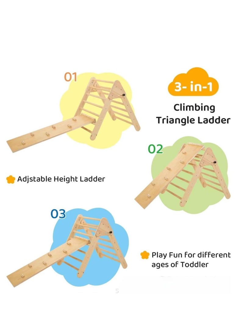 COOLBABY Solid Wood Children's Climbing Triangle Indoor Household Small Family Amusement Park Baby Climbing Slide Combination Folding Frame