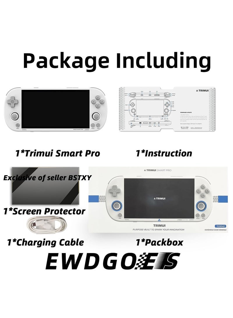 Trimui Smart Pro 5-inch Handheld Game Console Preinstalled Emulator System 128GB (White)