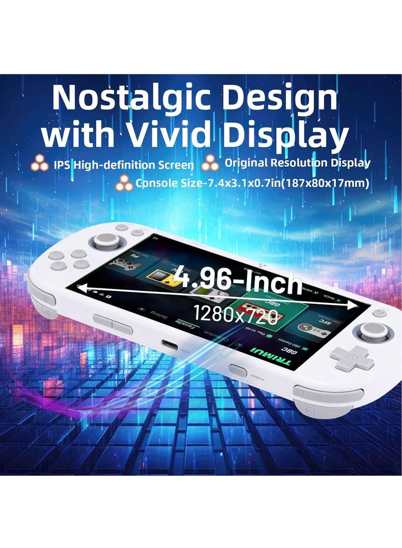 Trimui Smart Pro 5-inch Handheld Game Console Preinstalled Emulator System 128GB (White)