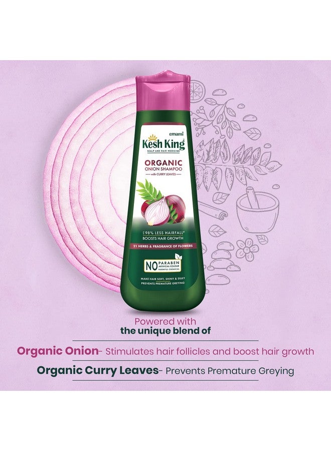 Organic Onion Shampoo With Curry Leaves Reduces Hair Fall Upto 98%Boosts Hair Growth&Keeps Hair Smooth Upto 48Hrsrepairs Dry&Damaged Hairmakes Hair Silky&Bouncy 300Ml347 Grams