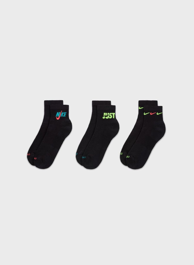 3 Pack Everyday Ankle Socks