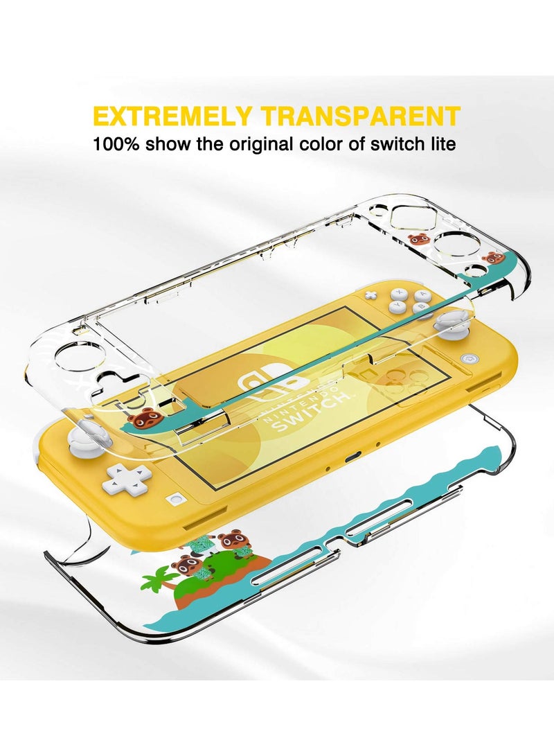 Compatible with Nintendo Switch Lite Case,Rigid PC Transparent Split Shock Resistant Hard Case with Scratch Resistant Design Suitable for Animal Crossing Design