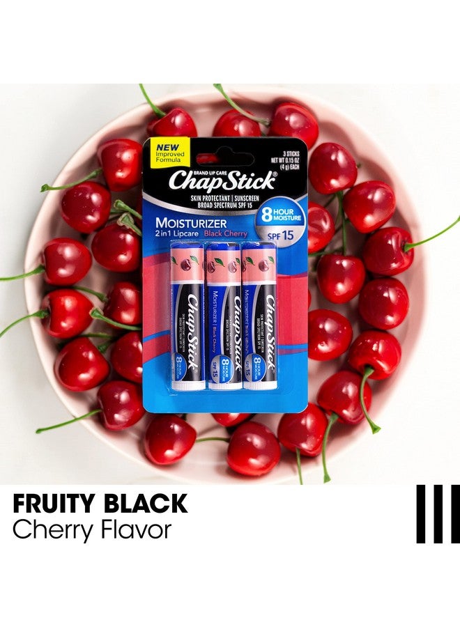 Lip Balm Moisture 2 In 1 Lipcare Black Cherry Spf 15 3 Count