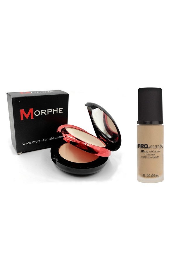 Huda Crush Beauty Morphe Original 3In1 Makeup Fit Me Oil Control Poreless Matte Face Compact Powder (Ivory) With Full Coverage La Pro Hd Liquid Matte Finish Ivory Foundation For Face Makeup