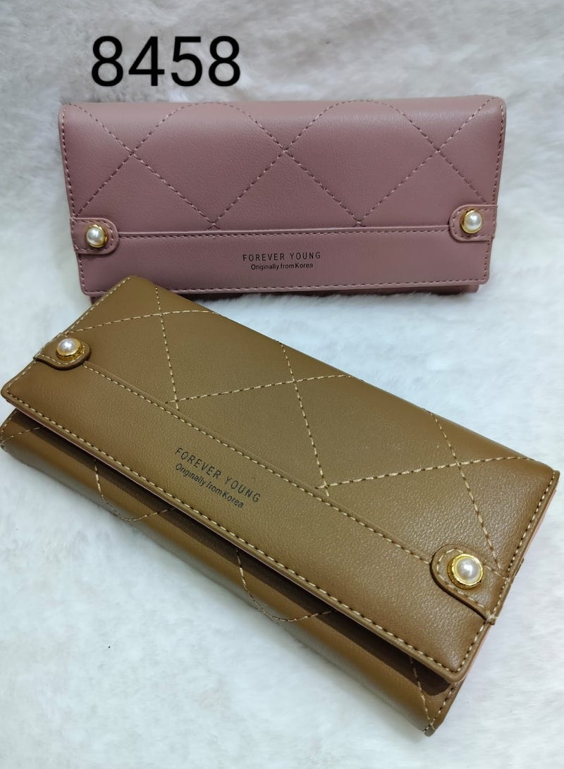 Wallet for Women RFID Blocking Large Capacity Trifold Ladies Wallet Leather Long Clutch Wallet Multi Card Organizer