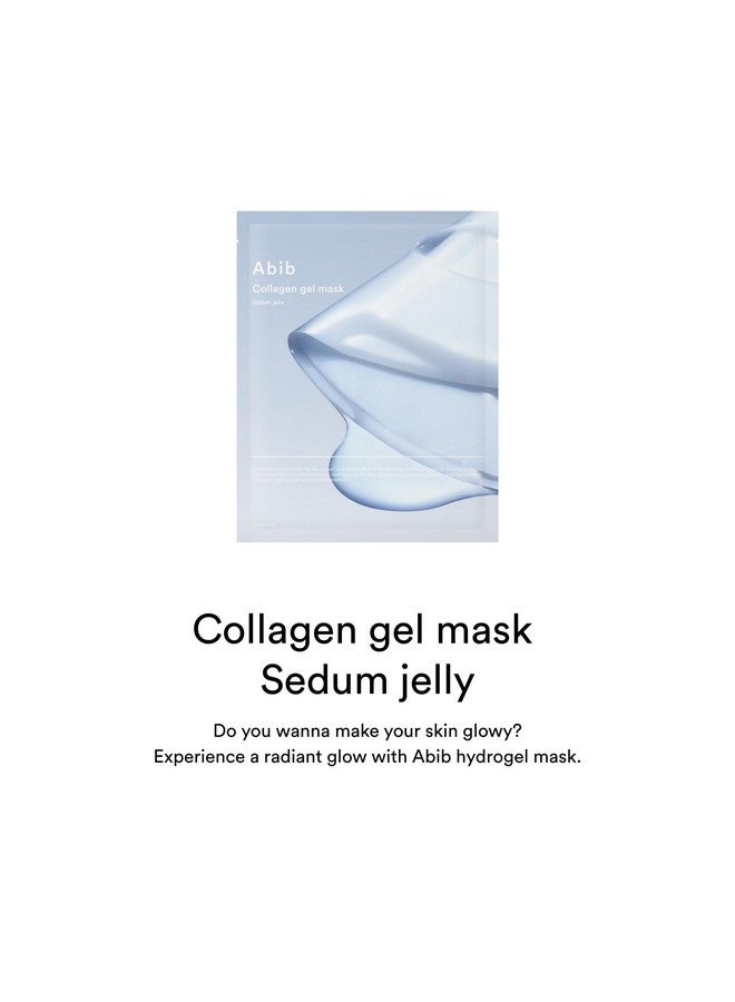 Collagen Gel Mask Sedum Jelly 10 Sheets I Vegan Collagen Hydrating Hyaluronic Acid Hydrogel Facial Mask