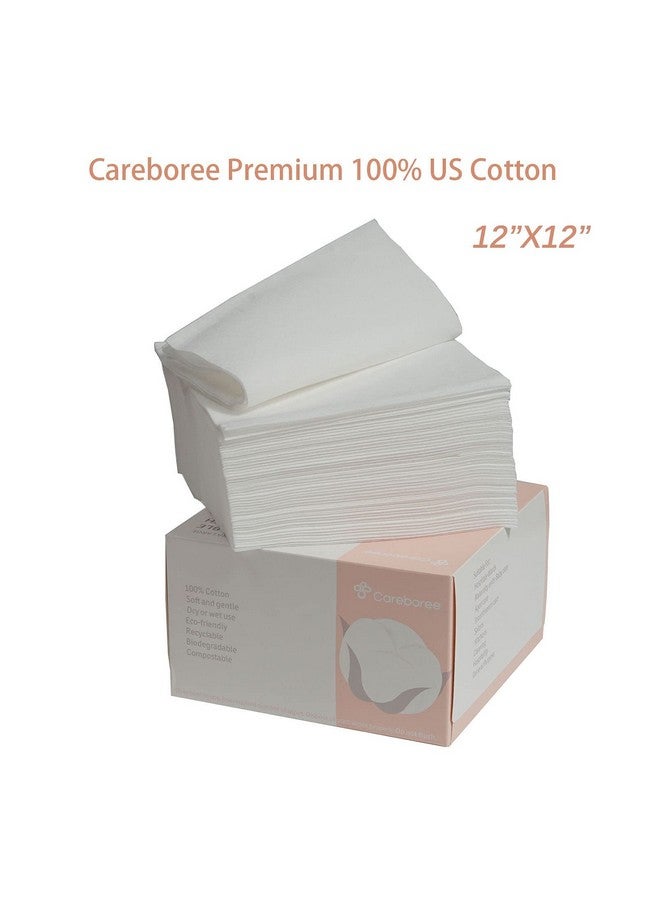 Extra Large Thick 100% Us Cotton Premium Facial Cleansing Wipes 2 Pack Dry Wipes Makeup Remover Cloth Lint Free Clean Towels Xl Nonmoistened Disposable Face Towel 12X12