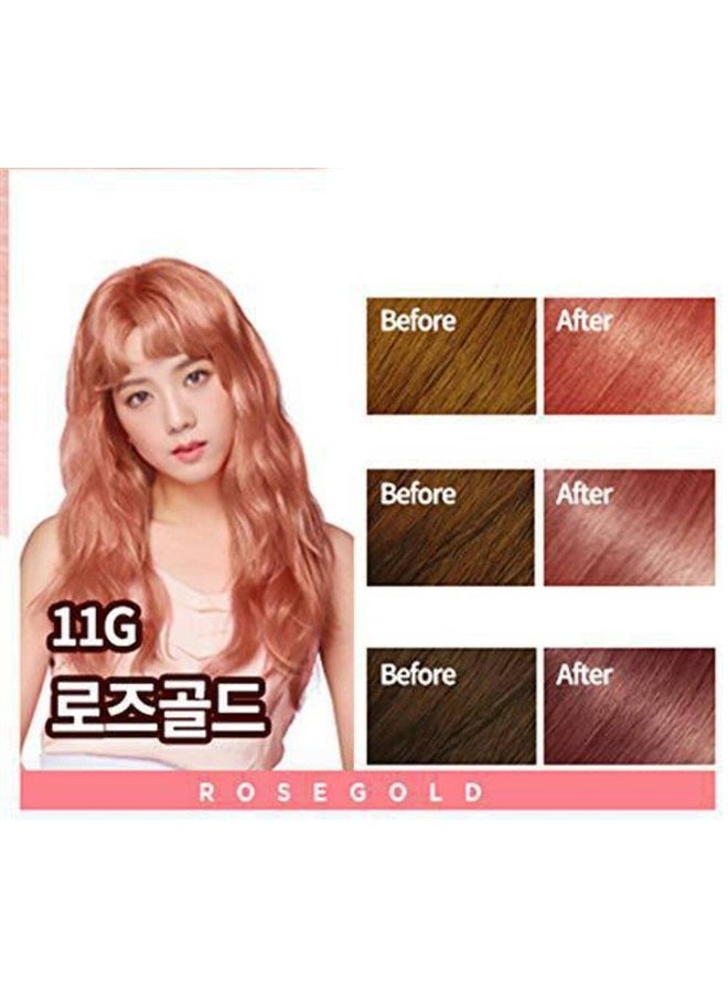 Hello Bubble Hair Easy At-Home Color with Hair Ampoule for Hair Protection Vivid Color (Ash Khaki Brown)