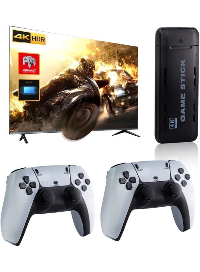 Game Console, Plug and Play Video Games Built-in 12000+ Classic Game 4K Ultra HD Game Stick with 2.4G Wireless Joystick Controller Supports 20+ Emulators