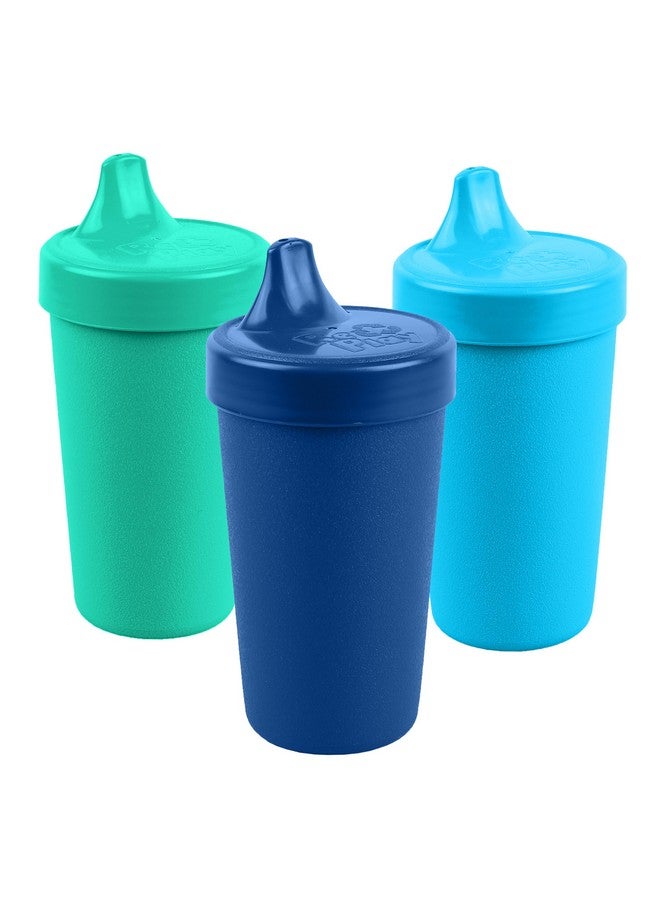 Made In Usa 10 Oz. Sippy Cups For Toddlers Set Of 3 Reusable Spill Proof Cups For Kids Dishwasher/Microwave Safe Hard Spout Sippy Cups For Toddlers 3.13 X 6.25 A True Blue