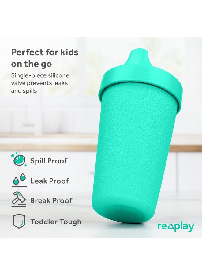 Made In Usa 10 Oz. Sippy Cups For Toddlers Set Of 3 Reusable Spill Proof Cups For Kids Dishwasher/Microwave Safe Hard Spout Sippy Cups For Toddlers 3.13 X 6.25 A True Blue