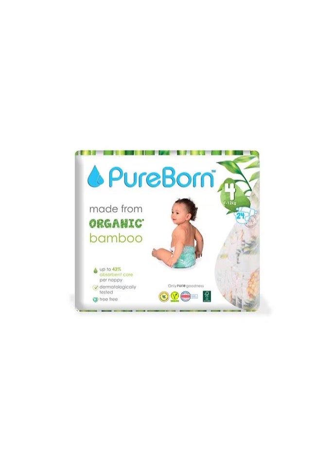 Pureborn Disposable Baby Diapers Size4 24 pcs