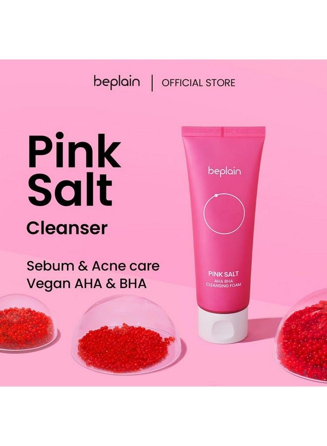 [Beplain] Pink Salt Aha Bha Cleansing Foam 120Ml With Enriched Pink Salt And Vegan Aha/Bha