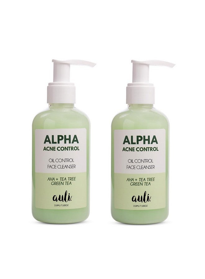 Auli Aha 5% Face Wash For All Skin Types Aha 5% And Green Tea Prevents Acne Gives You Clear Bright Skin No Foam Facewash Alpha 210Ml(Pack Of 2)