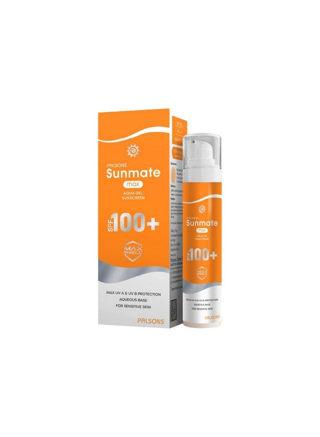 Sunmate Max Aqua Gel Sunscreen With Spf 100+ And Pa++++ For Dry And Sensitive Skin I Oil Free Nongreasy No Sweat No White Cast Non Comedogenic Prevents Suntan Sunburn And Pigmentation 50 Gm