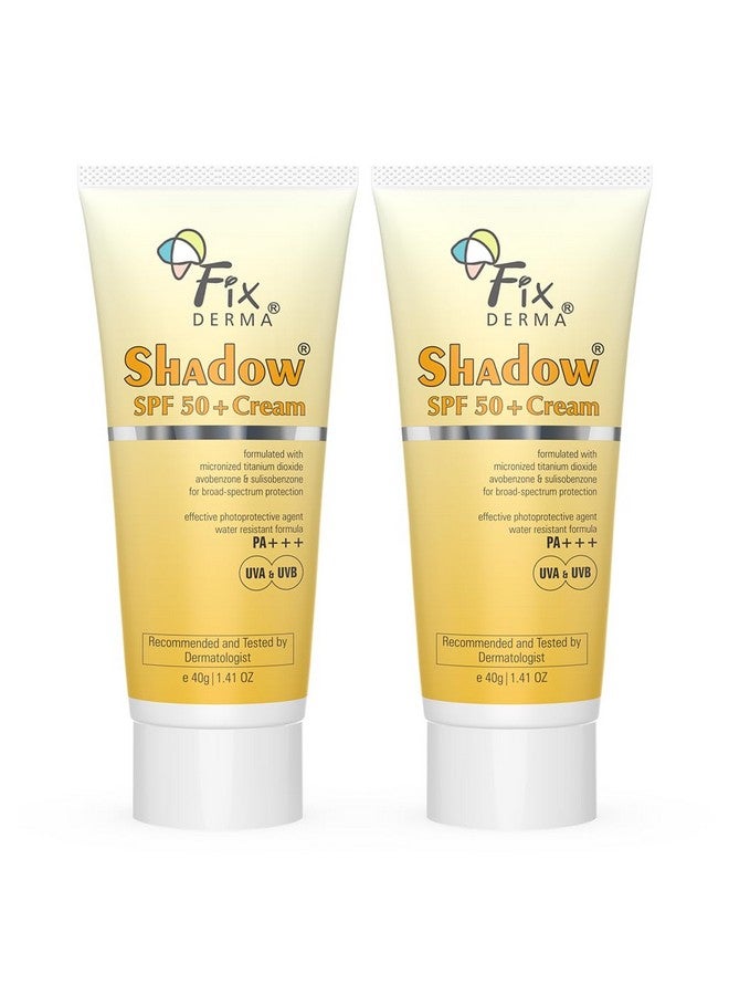 Shadow Sunscreen Spf 50+ Cream Pa+++ Sunscreen For Dry Skin Sun Screen Protector Spf 50 Sunscreen For Body & Face Uva & Uvb Protection Sunscreen For Women & Men 40Gm (Pack Of 2)