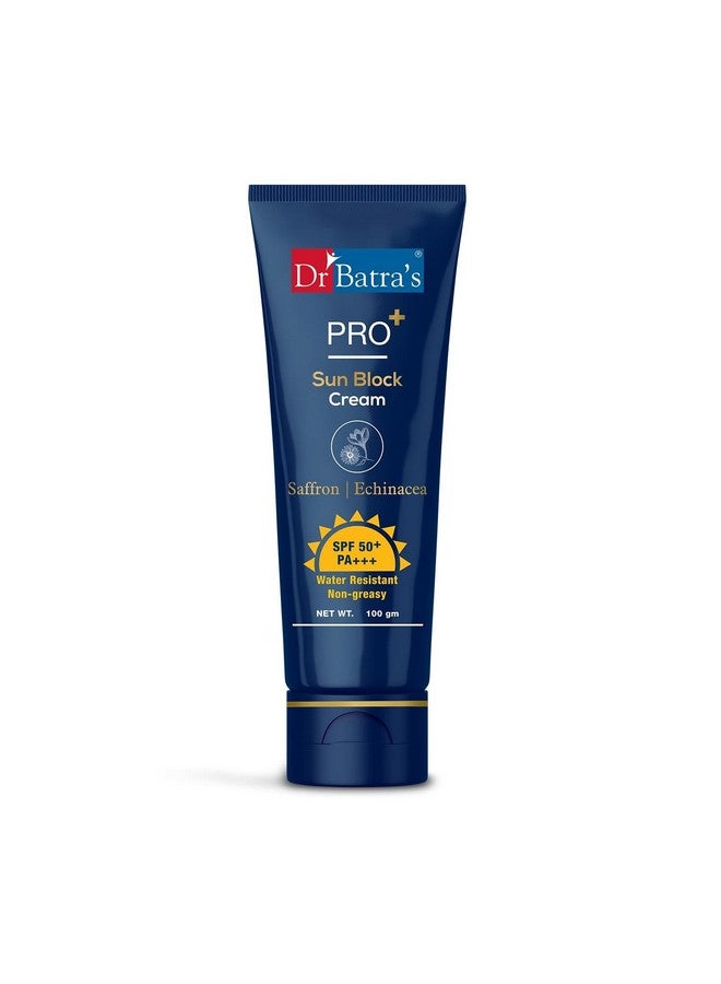 Pro+ Sun Block Cream Spf 50++ Lightweight Enriched With Saffron And Aloe Vera 100 Gm All