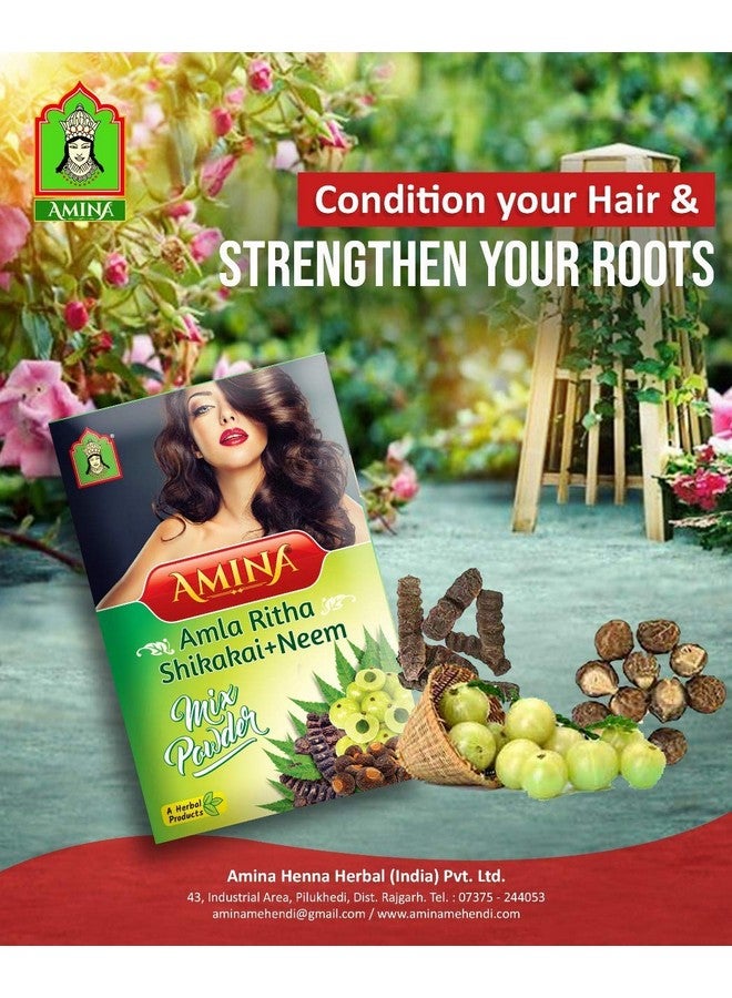 Herbal Amlarithashikakai Hair Wash Powder 480 G (Pack Of 6) With Herbal Jadibuti/Jadibutty For Hair Fall Dandruff Pack Of 1