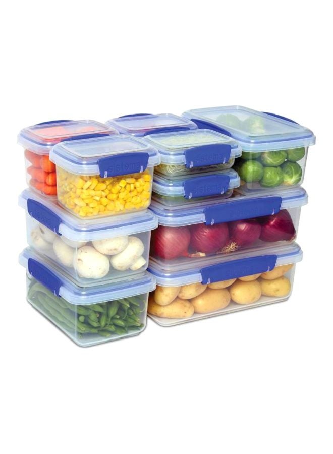 10-Piece Food Saver Case Clear/Blue Food Saver 2x2, Food Saver 3x1, Food Saver 3x0.4, Food Saver 2x0.2Liters