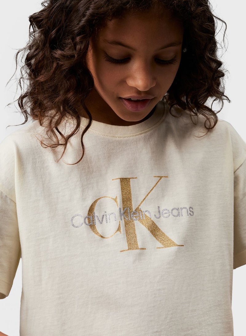 Kids Logo Glitter T-Shirt