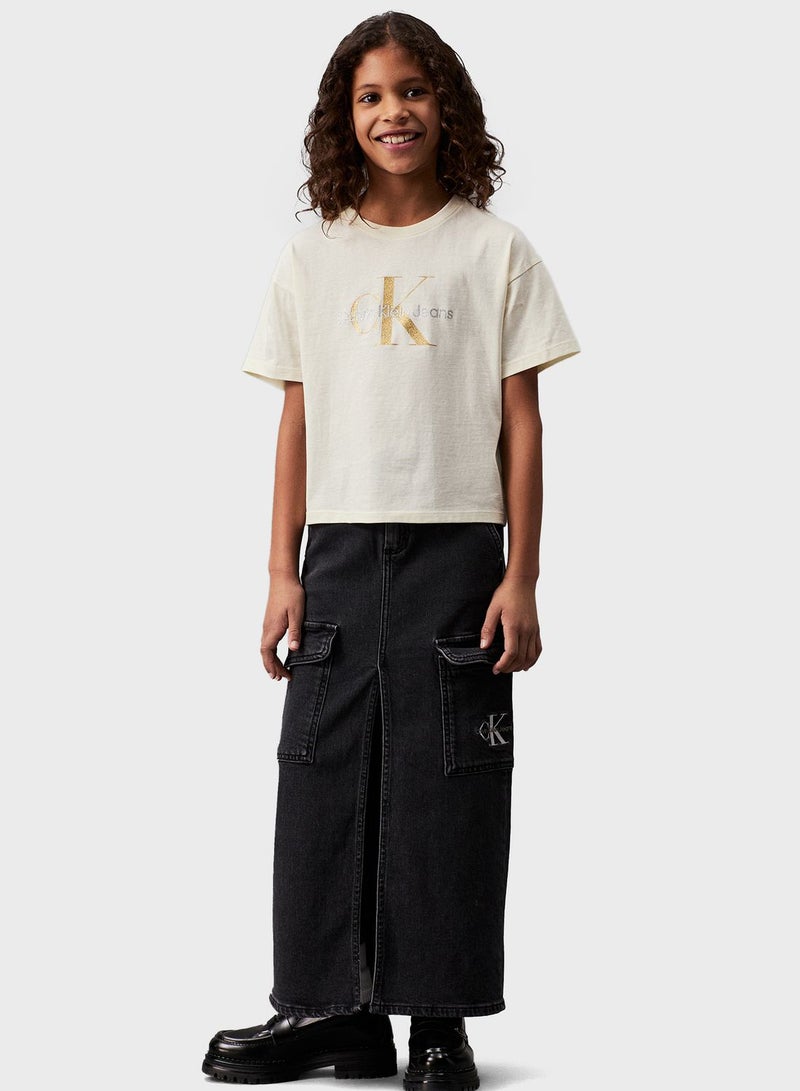 Kids Logo Glitter T-Shirt