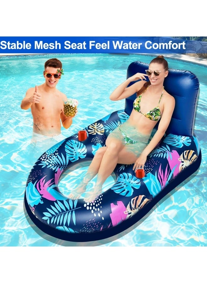 Inflatable Pool Float Lounge,Adult Pool Floating Raft,Floating Pool Lounger Sun Tanning Floats Cool Water Floaty for Swimming Pool Lake Float Beach Pool Party Toys