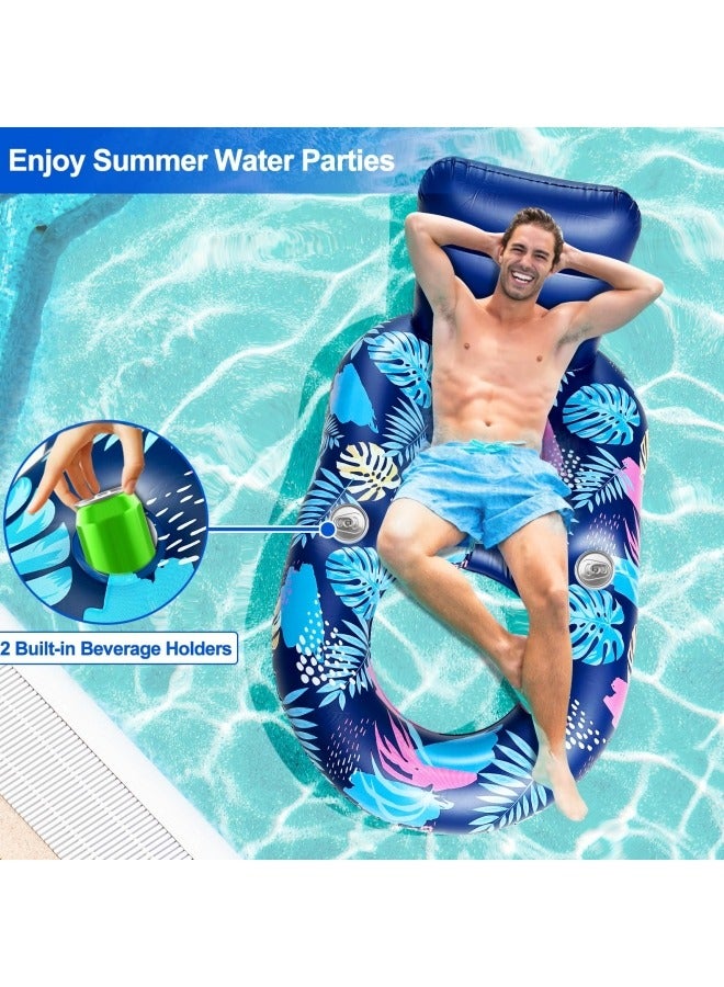 Inflatable Pool Float Lounge,Adult Pool Floating Raft,Floating Pool Lounger Sun Tanning Floats Cool Water Floaty for Swimming Pool Lake Float Beach Pool Party Toys