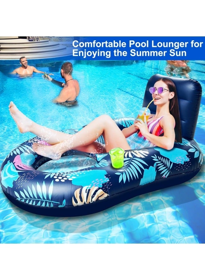 Inflatable Pool Float Lounge,Adult Pool Floating Raft,Floating Pool Lounger Sun Tanning Floats Cool Water Floaty for Swimming Pool Lake Float Beach Pool Party Toys