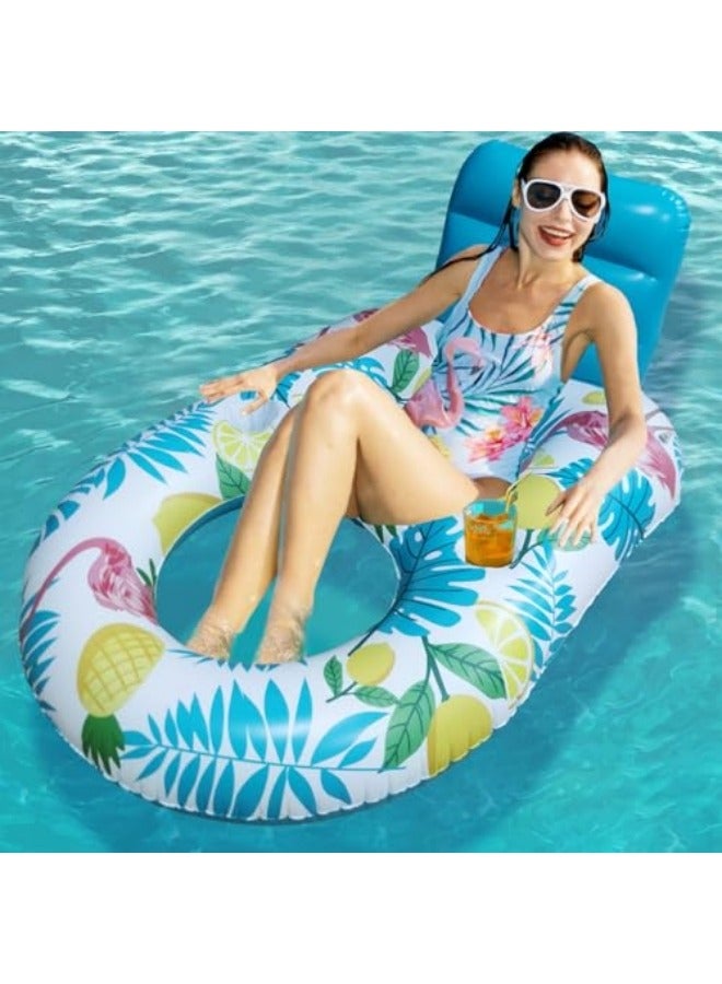 Inflatable Floating Pool Lounger Float, Swimming Ring, U-shaped Sunshade Seat Floating, Mesh Hole Water Floating Bed Water Hammock For Kids Adults