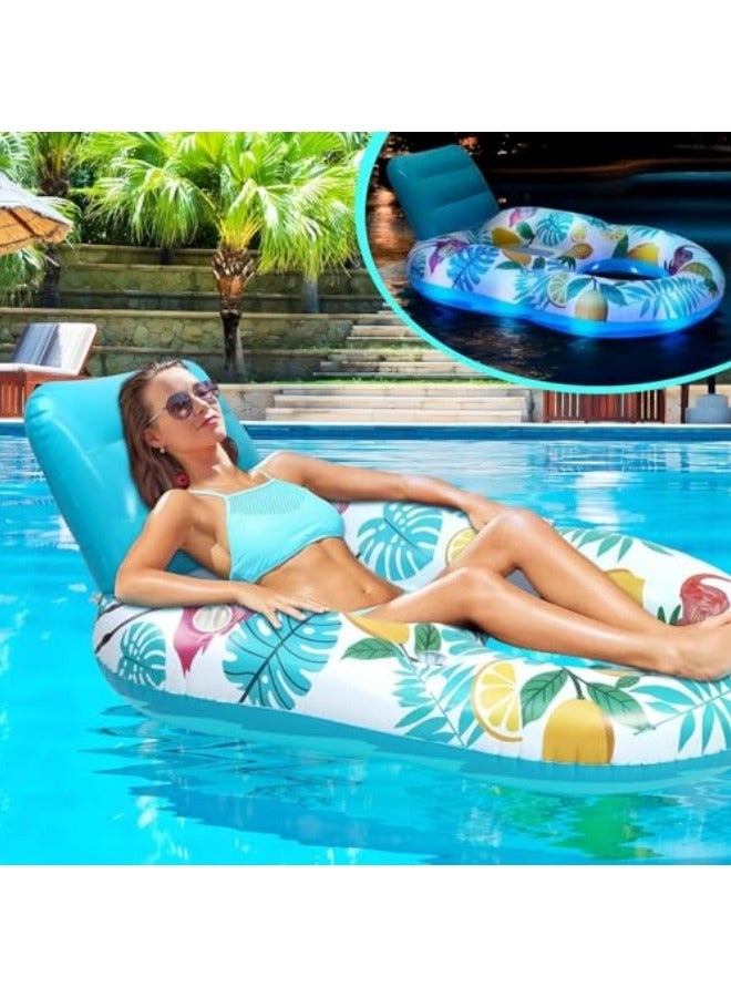 Inflatable Floating Pool Lounger Float, Swimming Ring, U-shaped Sunshade Seat Floating, Mesh Hole Water Floating Bed Water Hammock For Kids Adults