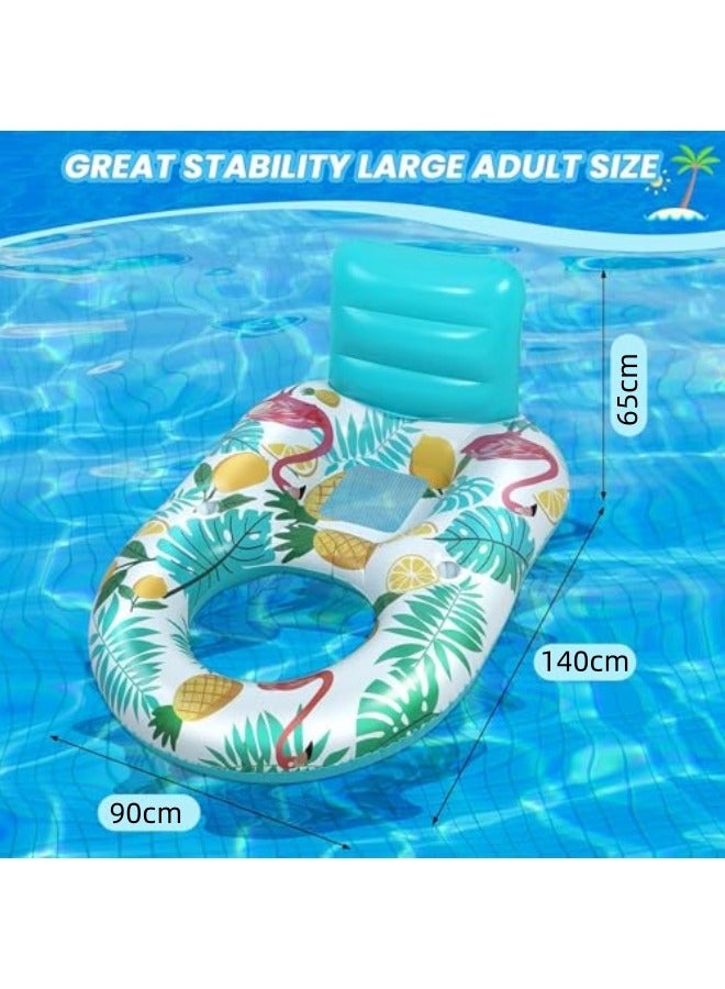 Inflatable Floating Pool Lounger Float, Swimming Ring, U-shaped Sunshade Seat Floating, Mesh Hole Water Floating Bed Water Hammock For Kids Adults