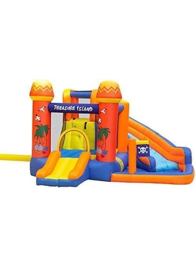 RBW TOYS Bouncy Castles Playground Trampoline Inflatable Castle Home Children's Slide Outdoor Toys Rock Climbing Naughty Castle (4A Inflatable)