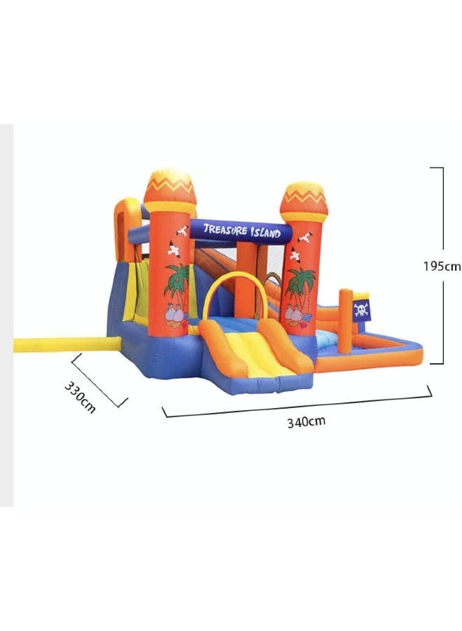 RBW TOYS Bouncy Castles Playground Trampoline Inflatable Castle Home Children's Slide Outdoor Toys Rock Climbing Naughty Castle (4A Inflatable)