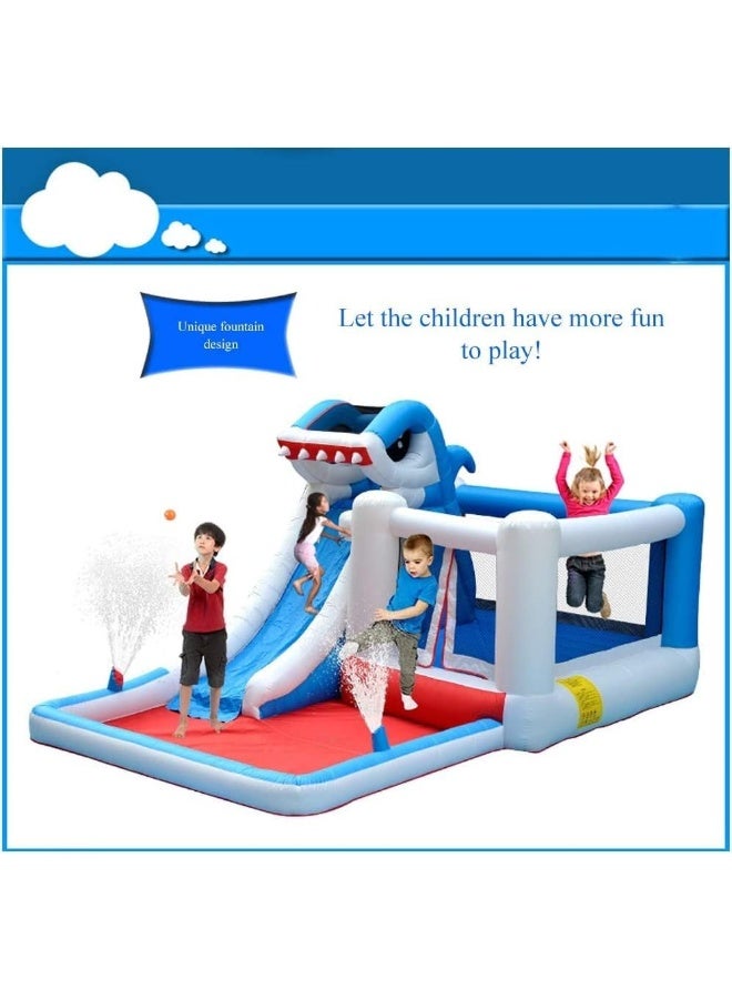 RBW TOYS Bouncy Castles Playground Trampoline Inflatable Castle Home Children's Slide Outdoor Toys Rock Climbing Naughty Castle (2A Inflatable)