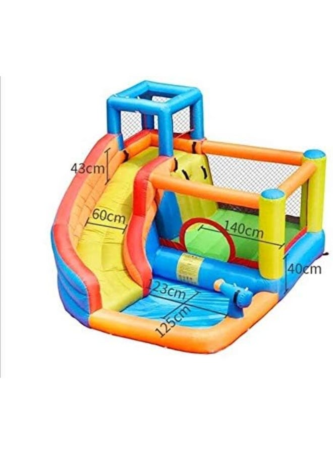 Rainbow Toys Inflatable Castles Bouncy Slides for kids Jumping Pad with Slide Household Children Recreation Inflatable Water Park Paddling Pool Water Spray