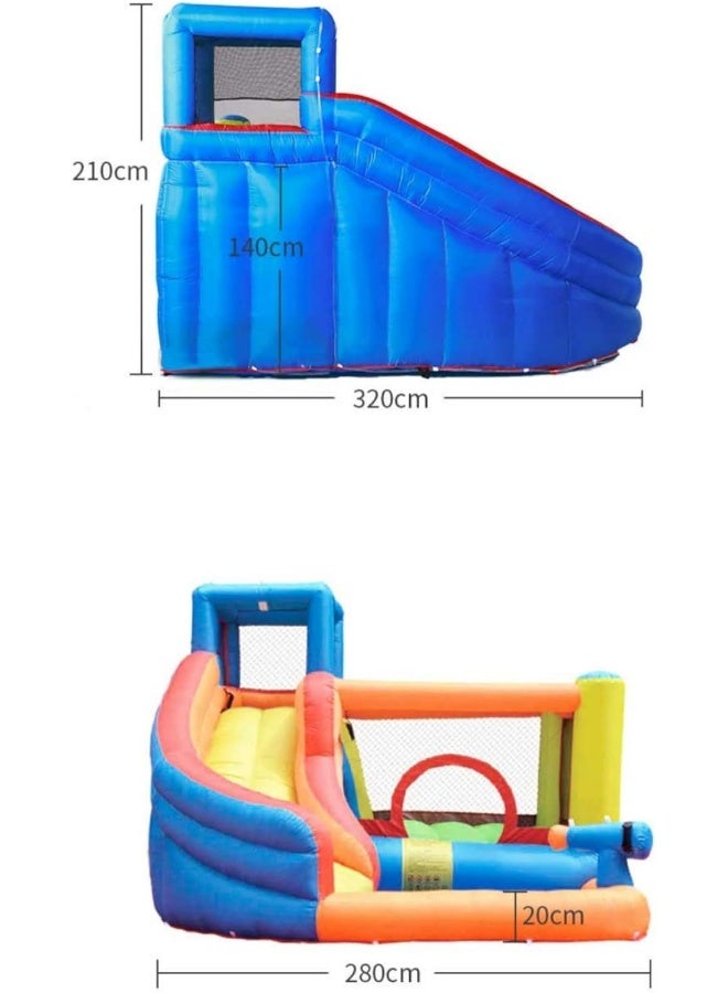 Rainbow Toys Inflatable Castles Bouncy Slides for kids Jumping Pad with Slide Household Children Recreation Inflatable Water Park Paddling Pool Water Spray