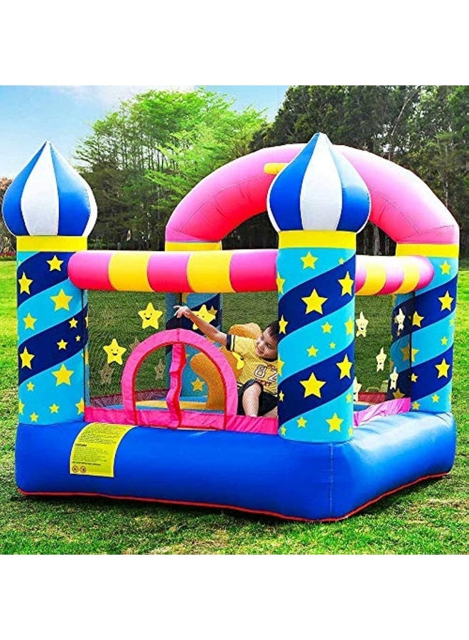 RBW TOYS Bounce House For Kids Outdoor Inflatable Bounce House Children Air Castle Bodyguard Starry Trampoline Basketball Box With Blower, Size 225x220x215cm