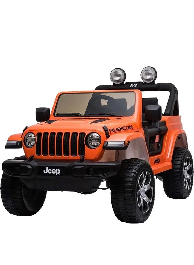 Officially Licensed Kids Ride on Car Jeep Wrangler Rubicon Best Gift For Kids-Orange