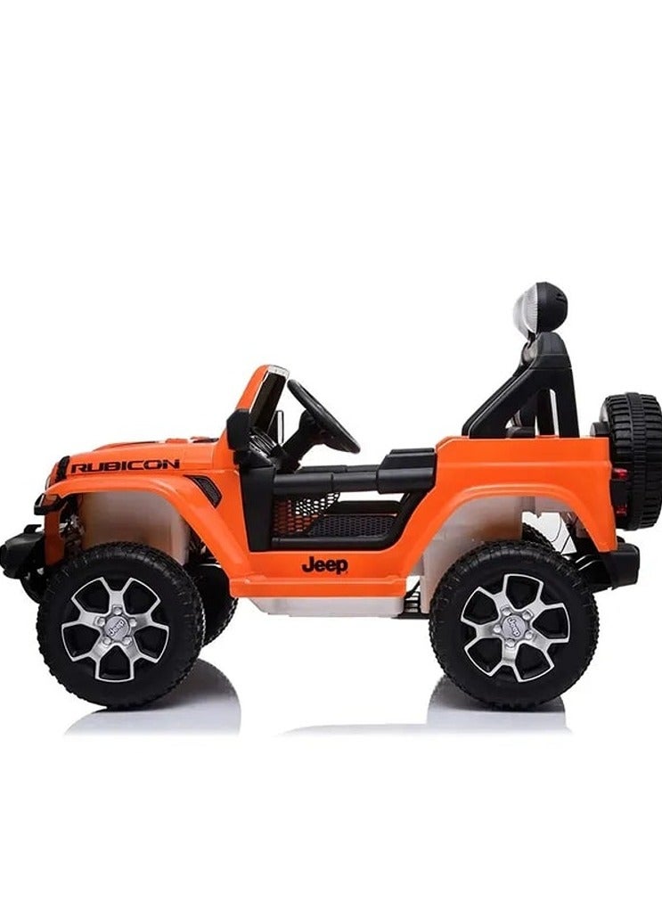 Officially Licensed Kids Ride on Car Jeep Wrangler Rubicon Best Gift For Kids-Orange