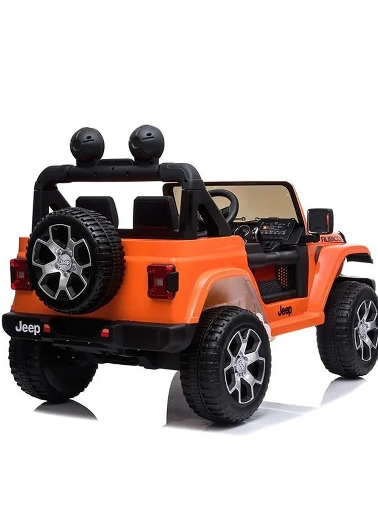 Officially Licensed Kids Ride on Car Jeep Wrangler Rubicon Best Gift For Kids-Orange