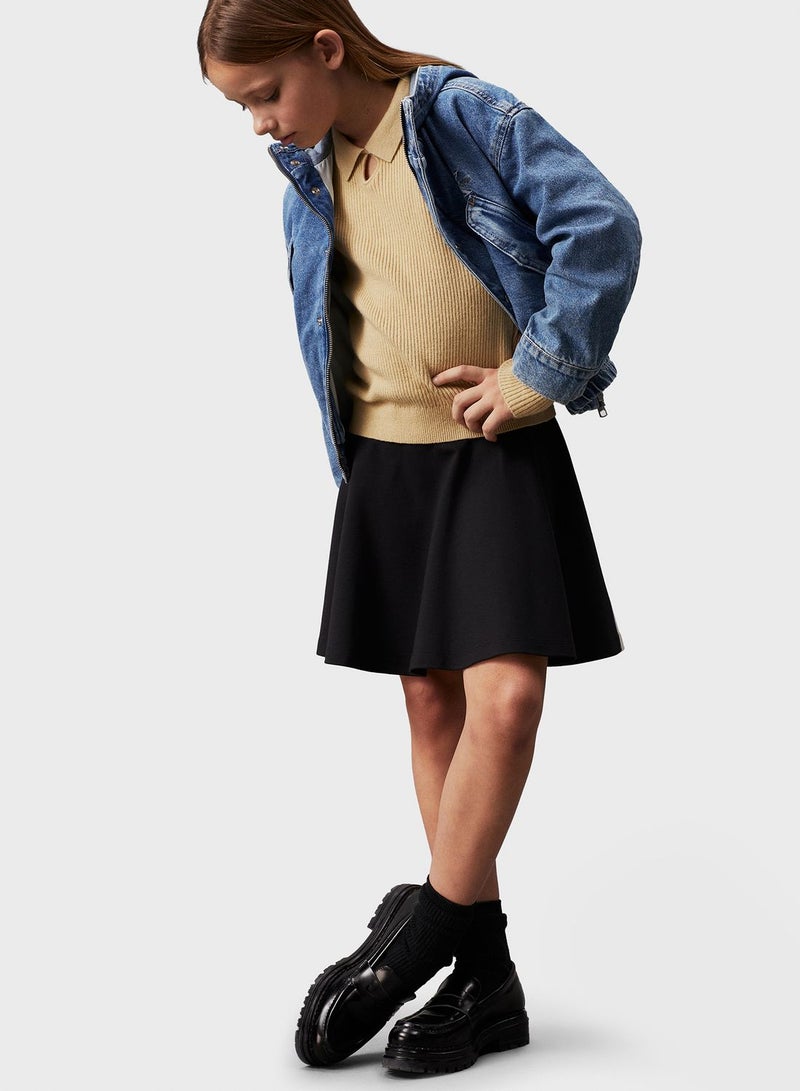 Kids Essential Punto Tape Midi Skirt